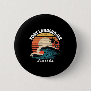 Chapa Redonda De 5 Cm Playa Fort Lauderdale Florida Mujeres Hombres Surf