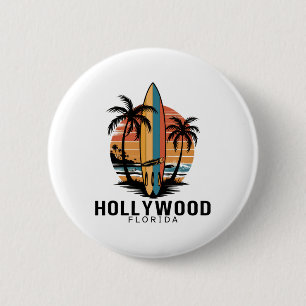 Chapa Redonda De 5 Cm Playa Hollywood Florida Surfing Surfista
