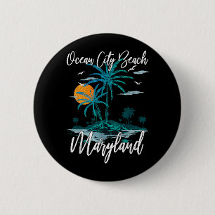 Chapa Redonda De 5 Cm Playa Ocean City Maryland Palma Verano Familia