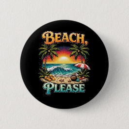 Chapa Redonda De 5 Cm Playa, Por Favor