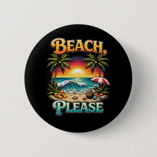 Chapa Redonda De 5 Cm Playa, Por Favor