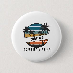 Chapa Redonda De 5 Cm Playa Retro Cooper's Southampton Tabla de Surf Sur