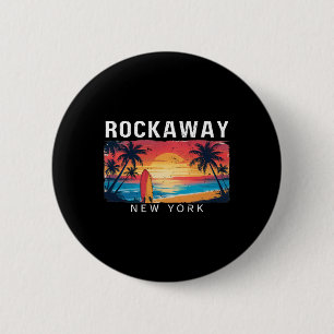 Chapa Redonda De 5 Cm Playa Rockaway Nueva York Hombres Mujeres Surf