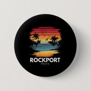 Chapa Redonda De 5 Cm Playa Rockport Texas Surfboard Surfing Vintage 