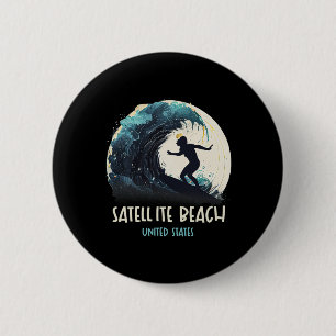 Chapa Redonda De 5 Cm Playa Satellite Estados Unidos Surfing Tabla de su