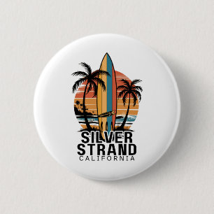 Chapa Redonda De 5 Cm Playa Silver Strand California Surfing Surfista 