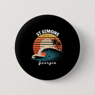 Chapa Redonda De 5 Cm Playa St Simons Georgia Mujeres Hombres Surfboardi