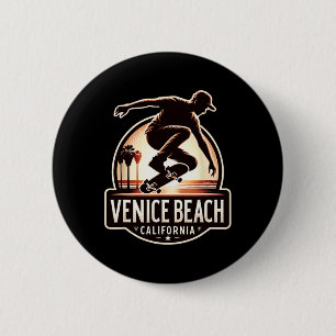 Chapa Redonda De 5 Cm Playa Venice California Patineta