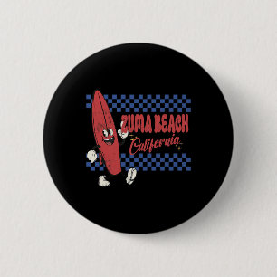 Chapa Redonda De 5 Cm Playa Zuma California Surfista Retro Vintage Playa