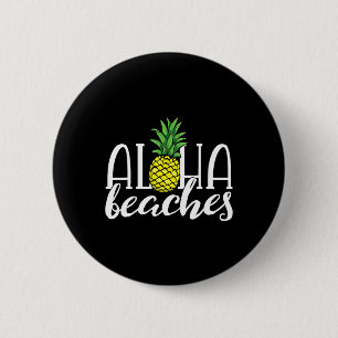 Chapa Redonda De 5 Cm Playas Aloha Fiesta de Soltera Hawaiana Piña