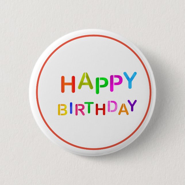 Chapa Redonda De 5 Cm Playful Happy Birthday Text (Anverso)