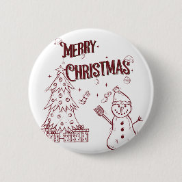 Chapa Redonda De 5 Cm Playful Merry Christmas