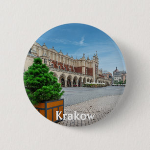 Chapa Redonda De 5 Cm Plaza principal en el casco antiguo de Cracovia, P