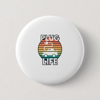 Chapa Redonda De 5 Cm Plug Life Electric Car EV Humor