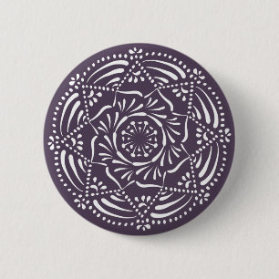 Chapa Redonda De 5 Cm Plum Mandala