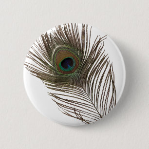 Chapa Redonda De 5 Cm Pluma de pavo real
