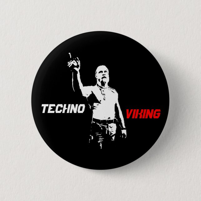 Chapa Redonda De 5 Cm Pluma de Techno Viking (Anverso)