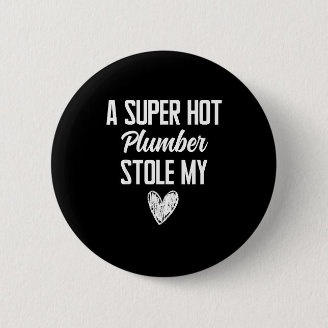 Chapa Redonda De 5 Cm Plumber Boyfriend Girlfriend Stole My Heart Funny  (Anverso)
