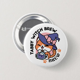 Chapa Redonda De 5 Cm Poción de Bruja Tabby – Diseño de Gato de Hallowee