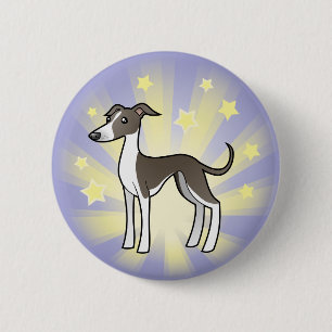 Chapa Redonda De 5 Cm Poco galgo de la estrella/Whippet/galgo italiano