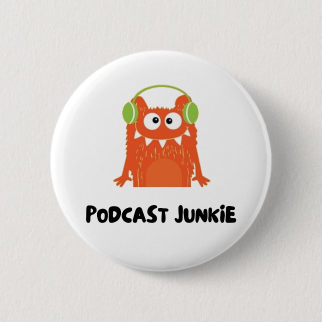 Chapa Redonda De 5 Cm Podcast junkie (Anverso)