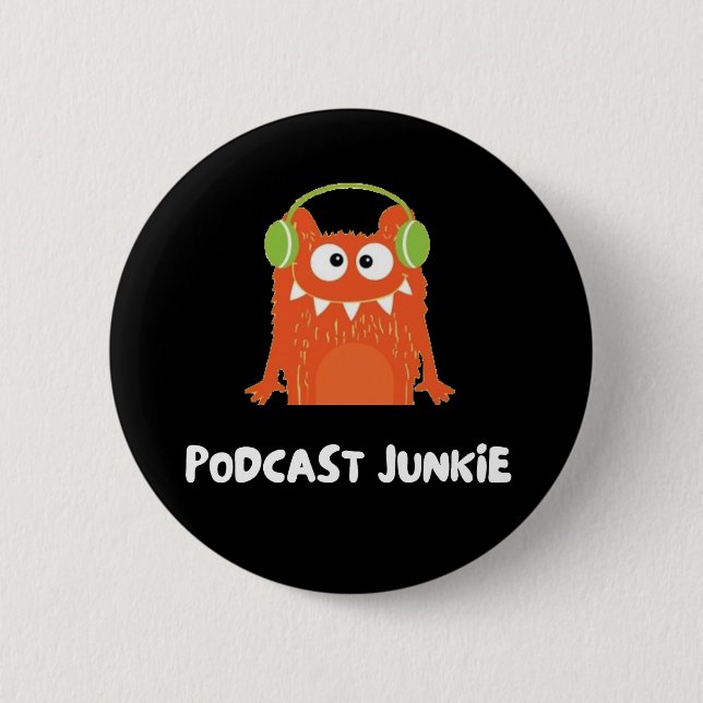 Chapa Redonda De 5 Cm Podcast junkie (Anverso)