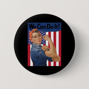 Chapa Redonda De 5 Cm Podemos Hacerlo Rosie The Riveter Feminist Usa Fla