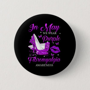 Chapa Redonda De 5 Cm ¿Podemos Usar Tos Altos Púrpura Fibromialgia Aware