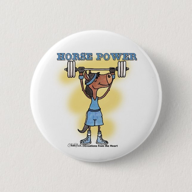 Chapa Redonda De 5 Cm Poder de caballo (Anverso)