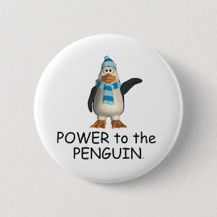 Chapa Redonda De 5 Cm Poder de la CAMISETA al pingüino