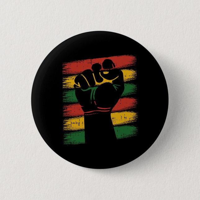 Chapa Redonda De 5 Cm Poder Puño Junetédecimo Guay Melanin Orgullo afric (Anverso)