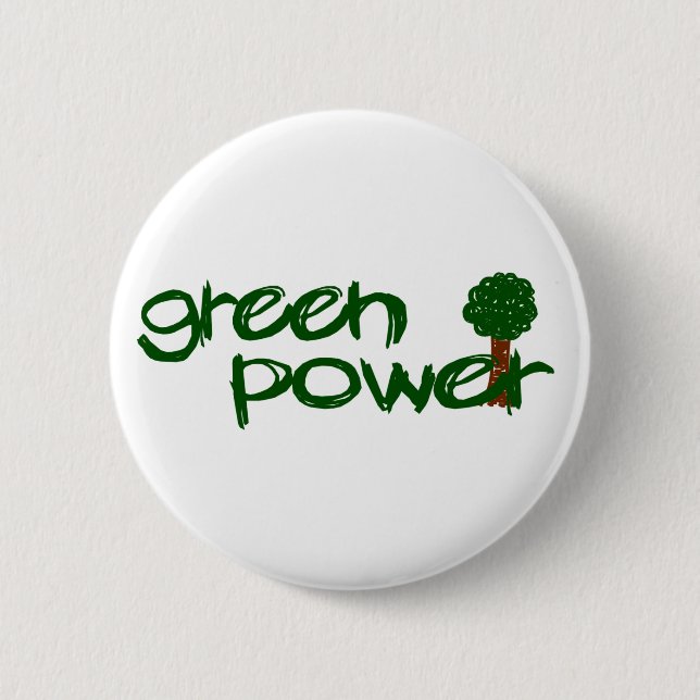 Chapa Redonda De 5 Cm Poder verde (Anverso)
