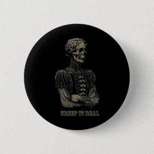 Chapa Redonda De 5 Cm Poesía Skeleton Poeta en espera de brazos doblado 