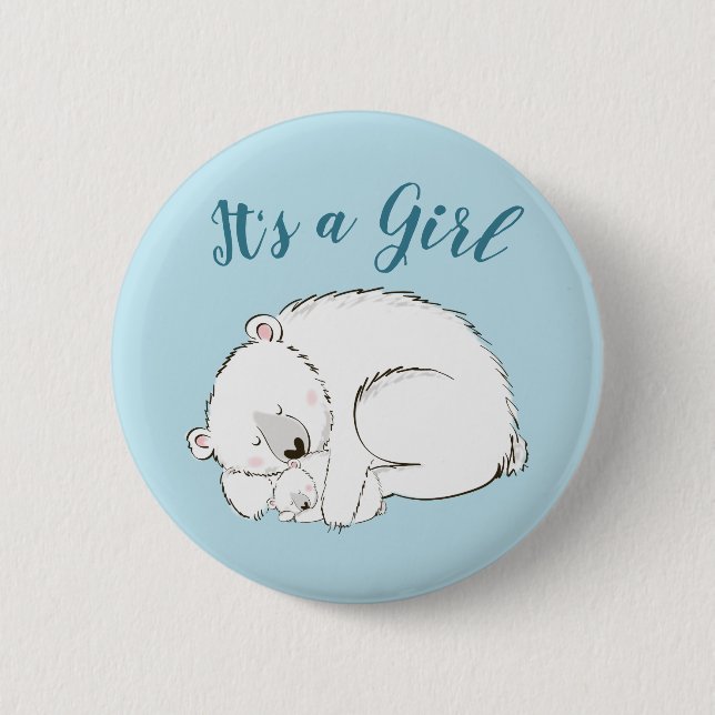 Chapa Redonda De 5 Cm Polar Bear Baby Shower (Anverso)