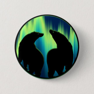 Chapa Redonda De 5 Cm Polar Bear Button / Pin Wildlife Art Button