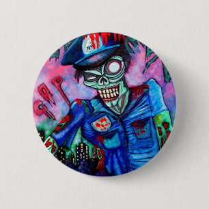 Chapa Redonda De 5 Cm Poli del zombi