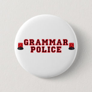 Chapa Redonda De 5 Cm Policía de la gramática