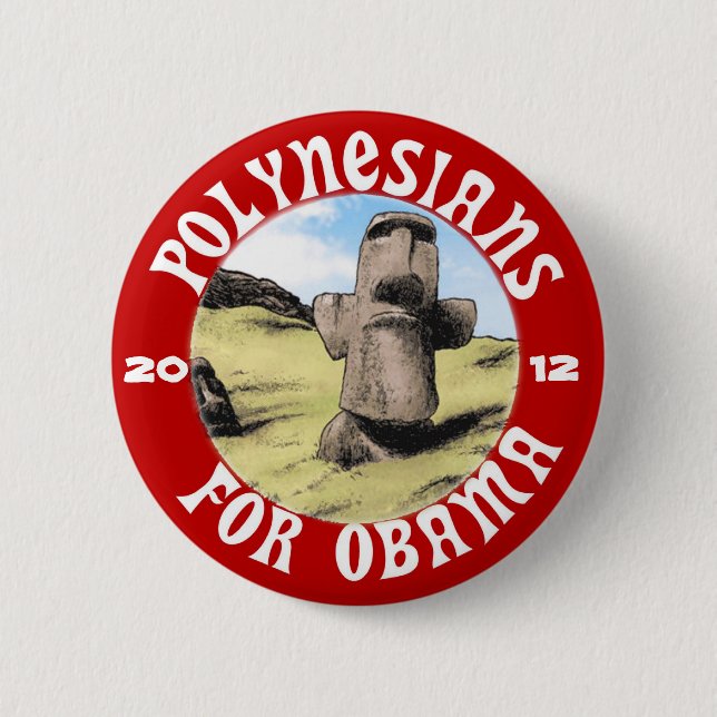 Chapa Redonda De 5 Cm Polinesios para Obama (Anverso)