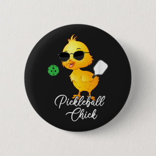Chapa Redonda De 5 Cm Pollita de Pickleball Divertida Pickleball