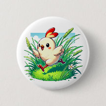 Pollo adorable que corre felizmente