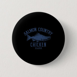 Chapa Redonda De 5 Cm Pollo Alaska Salmón País Diseño Costero Naturaleza