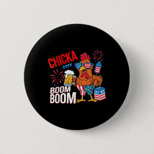 Chapa Redonda De 5 Cm Pollo Boom Boom Retro América Chicka Cerveza 4 de