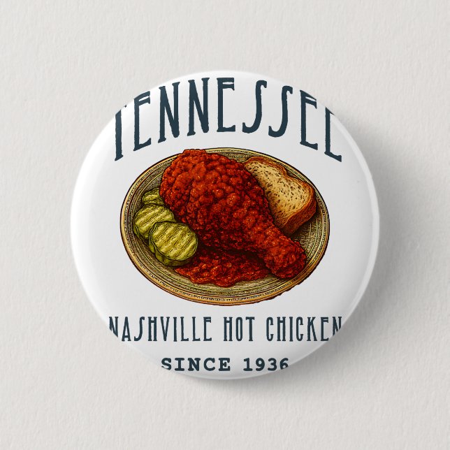 Chapa Redonda De 5 Cm Pollo Caliente de Nashville  (Anverso)