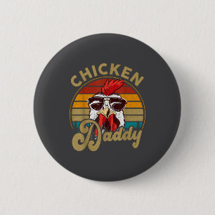 Chapa Redonda De 5 Cm Pollo-camisa Gallo Papá Vintage Granjero Divertido