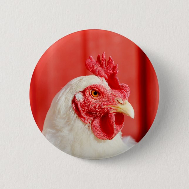 Chapa Redonda De 5 Cm Pollo de granja (Anverso)