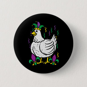 Chapa Redonda De 5 Cm Pollo de Mardi Gras divertido traje Farming Hombre
