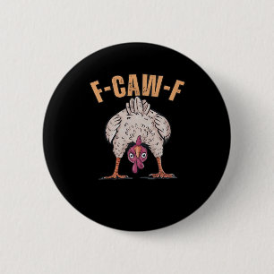 Chapa Redonda De 5 Cm Pollo Divertido Estilo Retro Genial F Caw F Clásic