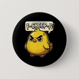 Chapa Redonda De 5 Cm Pollo enfadado F-cheep-f Cómic Pop Art _1