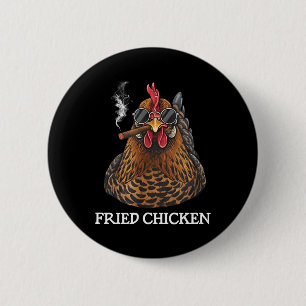 Chapa Redonda De 5 Cm Pollo Frito Fumando Divertido Marihuana Meme de Dr