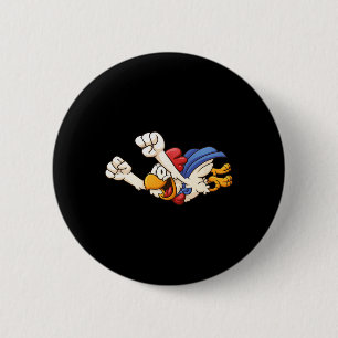 Chapa Redonda De 5 Cm Pollo Súper Volador Divertido Regalo de Granja Aví